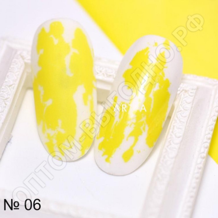 Фольга для дизайна ногтей жёлтая матовая №06