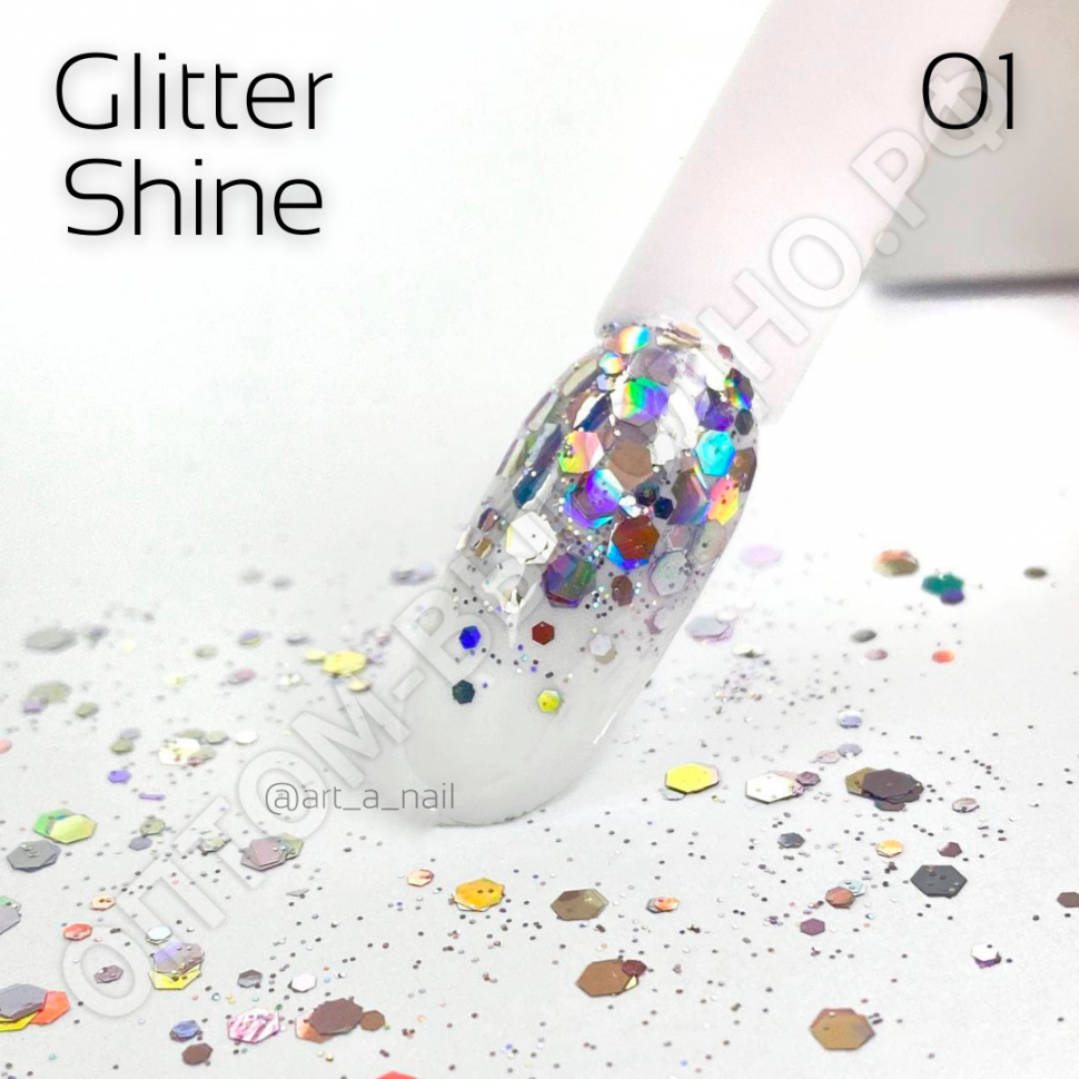 Глиттер для ногтей Shine Art-A 01 1гр