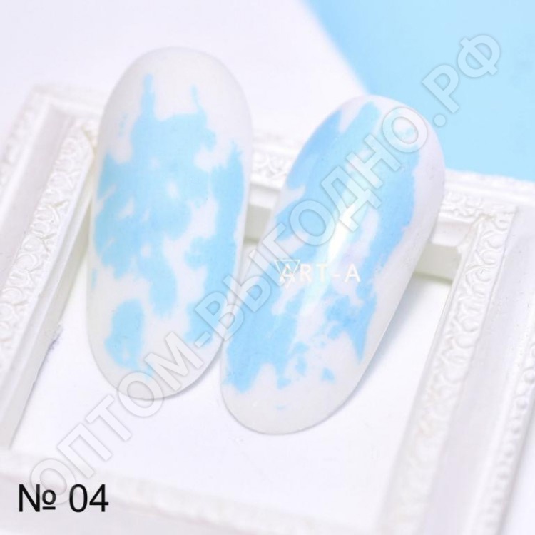 Фольга для дизайна ногтей голубая матовая №04