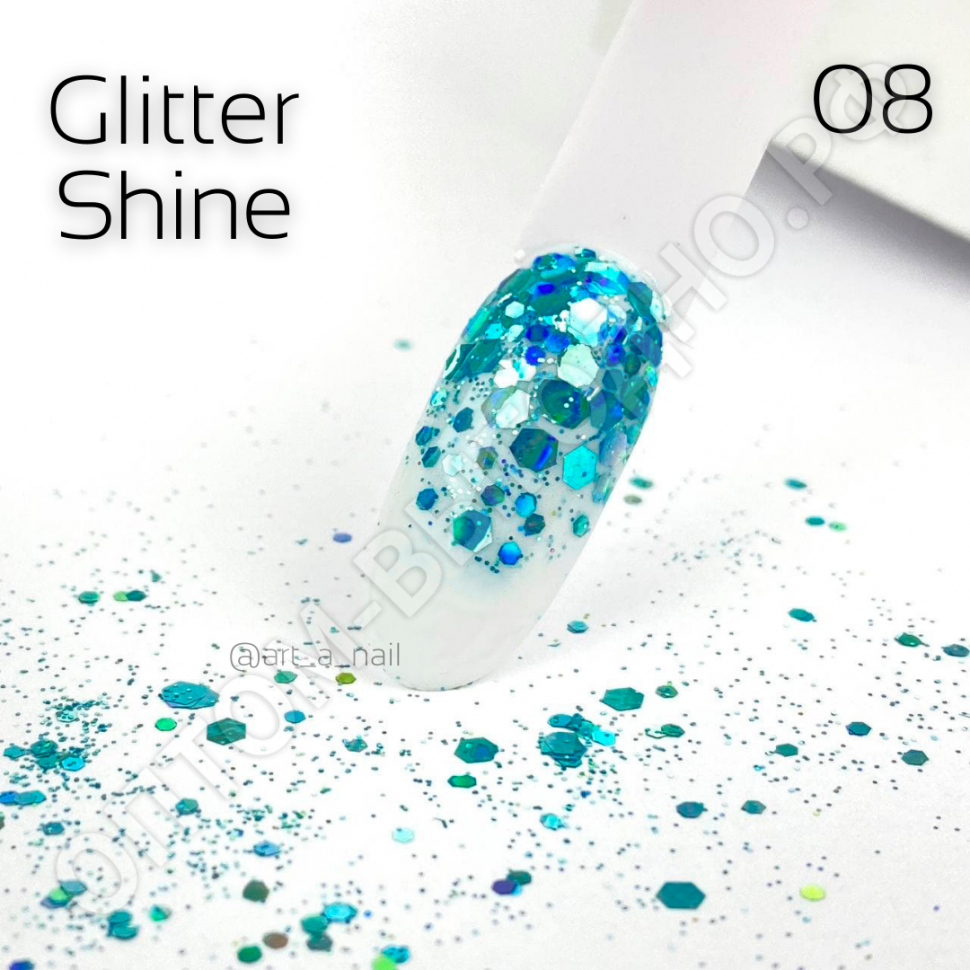 Глиттер для ногтей Shine Art-A 08 1гр