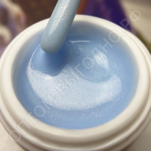 PN, Pudding Gel конструирующий цветной гель с микроблеском, Blue, 15гр.
